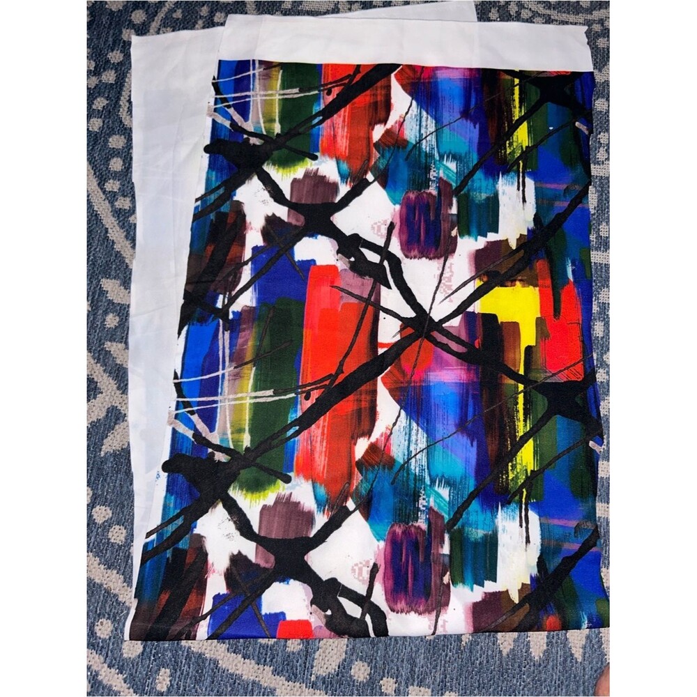 Abstract Spandex Fabric Artist Brushstroke Synthetic Stretch Thick Quality